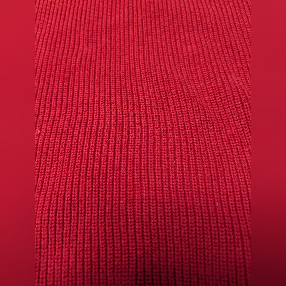 Tommy Hilfiger Sweater Heavyweight 100% Cotton  Neck Pullover Red Medium. Crew. - Picture 3 of 9